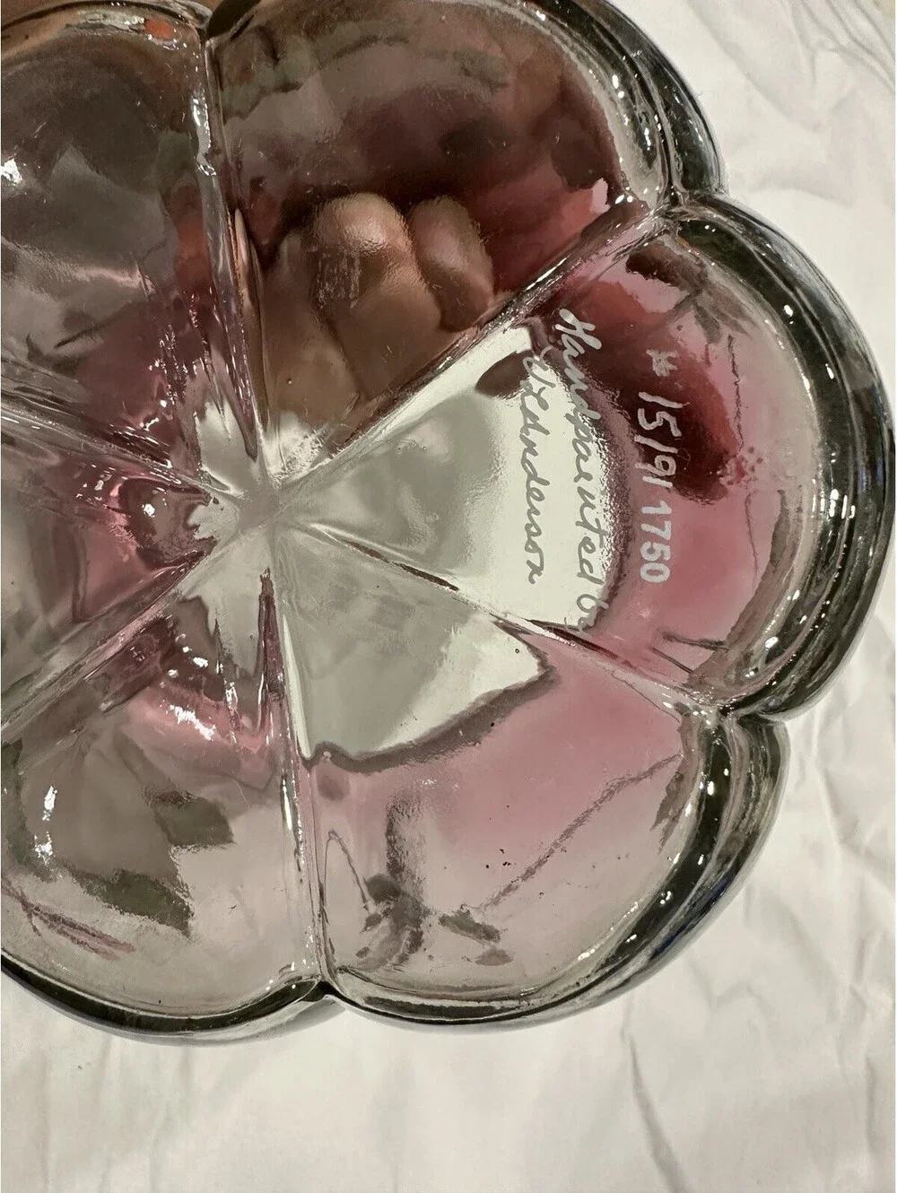 Limited Ed. Fenton Cranberry Glass Melon-Ribbed Rose Bowl Numbered Signed RARE